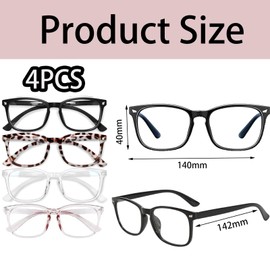 QhgPnt 4Pcs Bluelight glasses womens, Screen Glasses Women， Blue Light Blocking Glasses, Computer Glasses, Blue Light Glasses Men, Glasses for Reduce Eye Strain Headaches And Improve Sleep