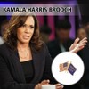 2024 Harris Pin Badge Brooch Kamala Harris and USA Flag