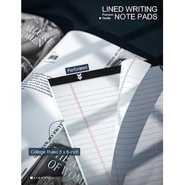 Bloc de notas legales de 5 x 8 pulgadas para oficina, bloc de notas de 5 x 8 pulgadas para el trabajo, papel de 80 GSM, bloc de notas con rayas univer