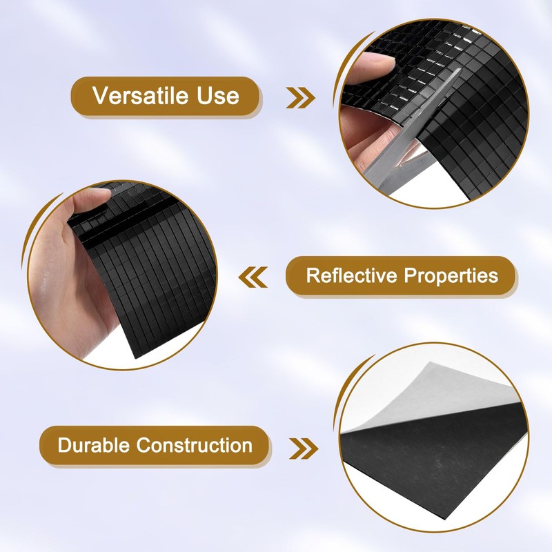MECCANIXITY 7200 Pcs Azulejos de Mosaico de Espejo Autoadhesivos de