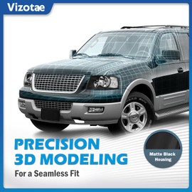 Vizotae Headlights Assembly for 2003-2006 Ford Expedition Halogen Headlamp Replacement, High/Low Beam W/Bulbs, Driver&Passenger Side