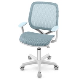 FIREFLOWERY Kids Desk Chair, Children Study Chair with Armchair, Sit-Brake Casters, Height Adjustable Swivel Kids Computer Chair for Home,School, Desk Chair for Girls & Boys (Blue)