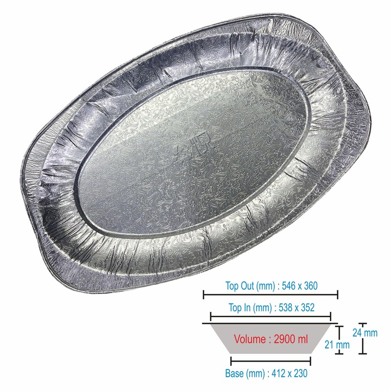 M1SS (Pack of 100)- Large Aluminium Foil Tray Food Container