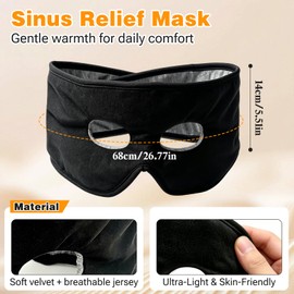 Thermo Relief Heated Sinus Mask, Extra Large Face Heating Pad for Eyes with 3 Heat Settings for Pressure Relief