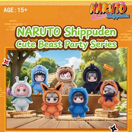 MINISO Naruto Shippuden Cute Beast Party Series Blind Box - Naruto/Kakashi/Uchiha Character Design - Desktop Ornament/Gift - 1 Random Piece