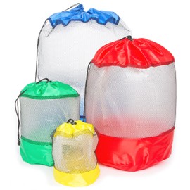 Hopeville Net Bag Set of 4 Practical Packing Bags in Four Different Sizes for Sports, Leisure, Household, Outdoor and Holiday
