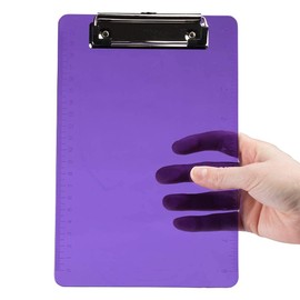 JAM PAPER Small Plastic Memo Clipboards with Low Profile Metal Clip - Mini (6 x 9) - Purple - Clip Board Sold Individually