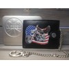 Biker Motorcycle Chopper American USA Flag Flying Bald Eagle Motor