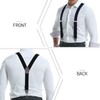 SupSuspen Y-Back Suspenders 1.4''Heavy Duty Braces&3 Leather Hooks on Belt