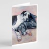 Caroline's Treasures Black and Harlequin Great Dane Greeting Cards and