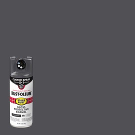 Rust-Oleum 376888 Stops Rust Custom Spray 5-in-1 Spray Paint, 12 oz, Gloss Charcoal Gray, (Pack of 1)