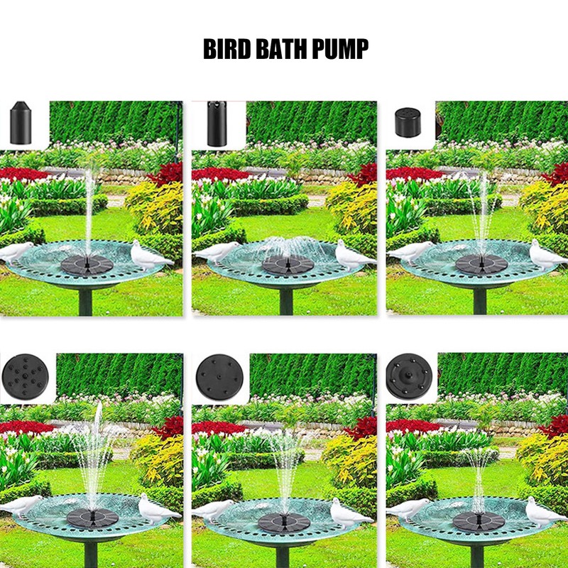Solar Fountain Pump Water Spray Accessory Set Kit with 7Pcs