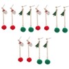 Abaodam 3sets Unique Christmas Earrings Women Tassel Drop Santa Earring