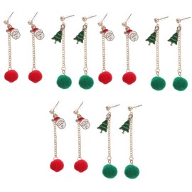 Abaodam 3sets Unique Christmas Earrings Women Tassel Drop Santa Earring for Her 2pairs*3