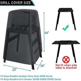ZJYWSCH Cover for Ninja Woodfire 8-in-1 Outdoor Pizza Oven on Stand Waterproof Ninja Woodfire OO101 Outdoor Pizza Oven Stand Cover OO100 Series 600D Heavy Duty