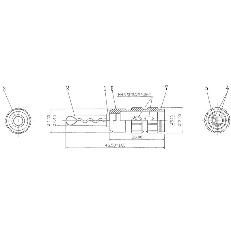 ONKODO BP-512RH Rhodium Plated Banana Plug Set of 4 (Phosphor