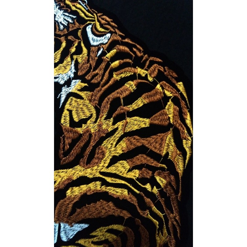 POWIITEM Embroidered Patch, Tiger, Iron, Extra Large Applique (Front and