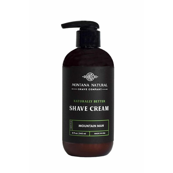MNSC Mountain Man Naturally Better Pump Shave Cream - Smooth, Hypoallergenic, All-Natural, & Handcrafted in USA