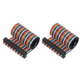 PATIKIL 40 Pins IDC Connector Flat Ribbon Cable 2.54 mm Pitch Length 500 mm Wide 50 Mm, 2 Pcs Dual Row Data Cable Female to Female for IDE Drive Printer Industrial DIY Electronics