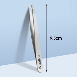 Velodios Professional Precision Tweezers for Women and Men, Stainless Steel Flat Tip Tweezers for Eyebrow, Facial Hair,Chin Hair and Ingrown Hair Removal