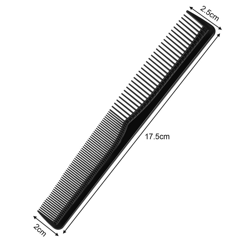 12 Peines de Peluquería de Plástico Negro, Peines de Dientes