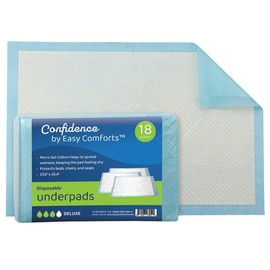 Confidence by Easy Comforts Chucks Disposable Underpads, Large Deluxe Absorbency Protective Adult Incontinence Bed Pads, Toddler Mattress Pee Protection for Bedwetting, Puppy & Dog Potty Training