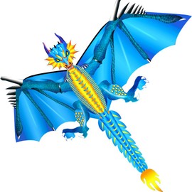 Dragon Kite for Kids and Adults Easy to Fly Kite with Tail for Beach Trip Park Family Outdoor Games and Activities