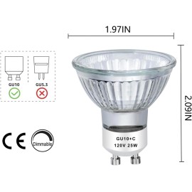 NoBrand 25W 120V NP5 Candle Warmer Bulb, GU10 120V 25W MR16 Glass Cover Bulb, 25.0