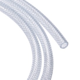 M METERXITY PVC Tubing - Industries Braided Flexible Hose Tube, Kink-Resistant, Apply to Industries Transferring Liquid/Water/Oil/Fuel (8mm x 12mm x 4M, Clear)
