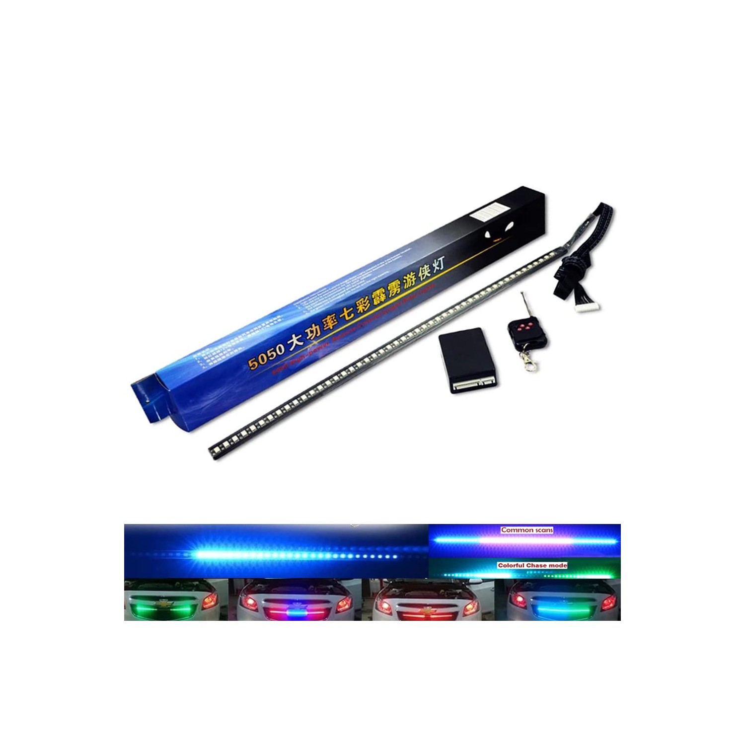 NSKANQI RGB LED Knight Rider Scanner Light Strip 22'' 48-SMD ...