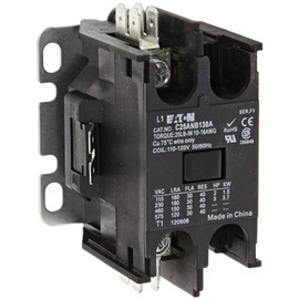 Eaton C25ANB130A Compact Definite Purpose Contactor, 30A Inductive Current Rating, 2 Max HP Rating at 115V, 5 Max HP Rating at 230V, 120VAC Coil Voltage