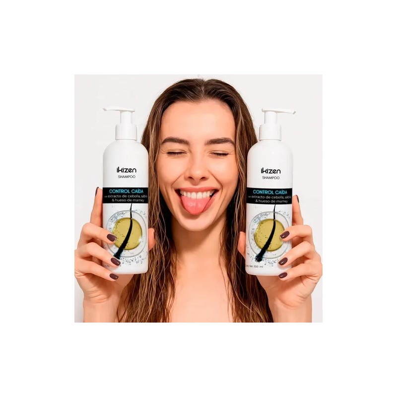 Shampoo Ikizen Control Caída De Cebolla Sábila Y Mamey 500ml