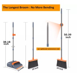 Undisclosed kelamayi Upgrade Broom and Dustpan Set, Self-Cleaning with Dustpan Teeth, Indoor