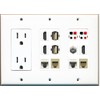 RiteAV (3 Gang 15A Outlet 3 HDMI Coax 2 Cat5e 2 Phone 2 Speaker Jack 2 USB Wall Plate
