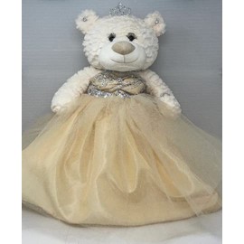 KINNEX COLLECTIONS SINCE 1997 20" Quince Anos Quinceanera Last Doll Teddy Bear with Dress (Centerpiece) ~ ARC16831-34 (Champane)