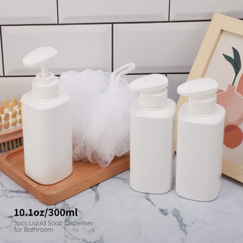 Segbeauty Soap Dispenser with Labels, 3 Pieces 300 ml Shampoo