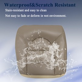 NLQR 1999 2000 Front Driver and Passenger Bottom & Top Replacement Seat Covers & 2pcs Seat Armrest Covers Tan Compatible with Ford F250 F350 F450 F550 Lariat XLT XL Super Duty