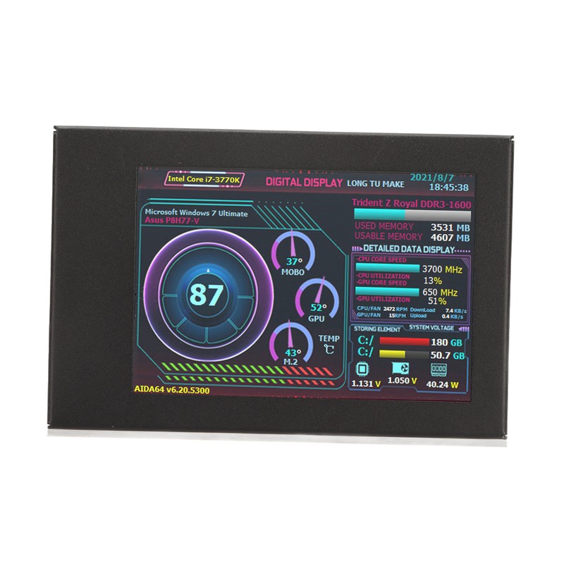 3.5in IPS PC Temp Monitor USB Mini Screen AIDA64 PC