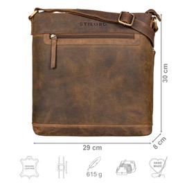 STILORD 'Henrike' Women's Leather Shoulder Bag in Portrait Format Small Leather Vintage Shoulder Bag Medium Crossbody Bag Leather, Vinto - Brown