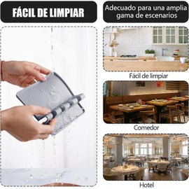 Base de Silicona para Utensilios de Cocina 2 Piezas,Porta Utensilios de Cocina Porta Cucharas con 4 Divisiones,Organizador de Utensilios de Cocina Reposa Cucharas,Gris