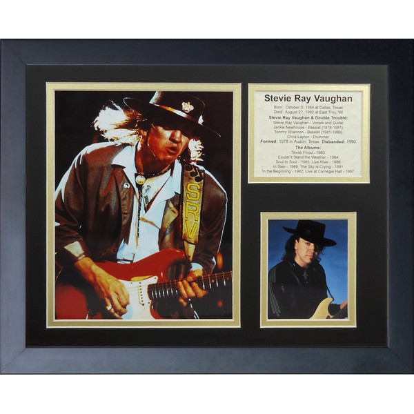 Legends Never Die "Stevie Ray Vaughan II" Framed Photo Collage, 11 x 14-Inch, (16242U)