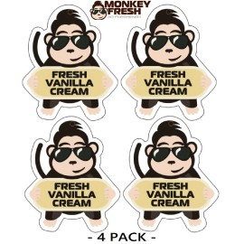 MONKEY FRESH 4 pc 4x Monkey Fresh Hanging Car Air Freshener  Vanilla Scent