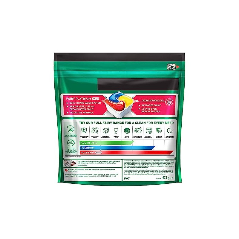 28pc Fairy Platinum Plus Dishwasher Dishwashing Capsules Lemon 434g
