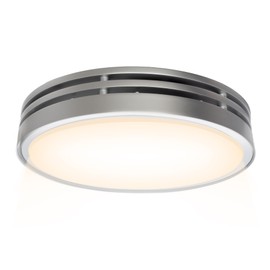 Akicon Bathroom Exhaust Fan with Light, 110CFM, 2.0 Sones for Ceiling, 1000lm Dimmable LED Light and 150lm Nightlight Dual Color Bathroom Vent Fan for Home, Round, Sliver