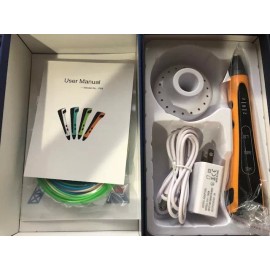 Discountinkllc 3D LCD Printing Pen Crafting Drawing Arts Printer PLA ABS PCL All in One Pen - Orange Pen