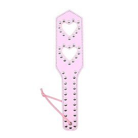 JIHUOO PU Leather Paddle Horse Riding Crop Whip Horse Jump Bat Equestrian Crops with Airflow Holes Couples Games for Adults Pink