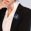 Mecool Women Vintage Diamond Brooch Pins Elegant Simulated Crystal Brooches-Blue