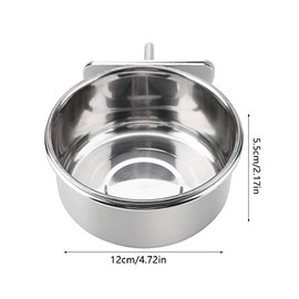 FTVOGUE Cuenco de alimentación de Agua Ajustable para Colgar, comedero para Loros y periquitos de Acero Inoxidable, Accesorio para Jaula de pájaros, Taza para Beber (M)