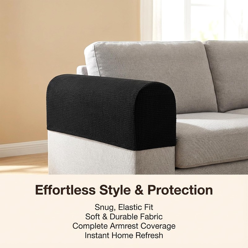 RAINFLOW Stretch Armrest Covers for Sofa - Couch Arm Covers