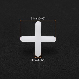 sourcing map 100pcs Tile Spacers 3mm Hard Plastic Cross Tiles Leveler Spacer Installation Ceramic Spacing Clips for Wall Floor